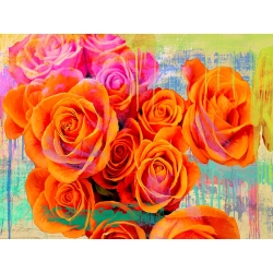 Quadro su tela con fiori, poster. Kelly Parr, Rose moderne