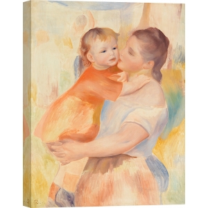 Quadro su tela di Pierre-Auguste Renoir, Lavandaia con bambino