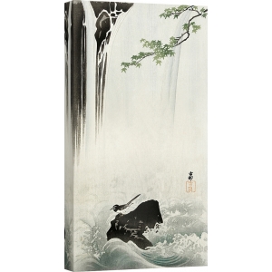 Cuadro japonés Ohara Koson, Lavandera japonesa en la cascada 