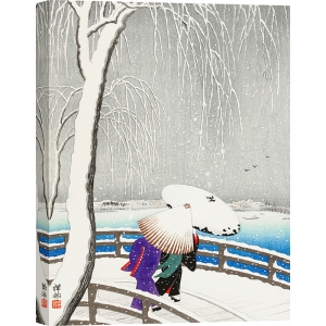 Japanese art Ohara Koson, Two women in the snow, Yanagi Bridge