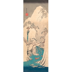 Cuadro japonés en lienzo, poster Ando Hiroshige, Garganta nevada