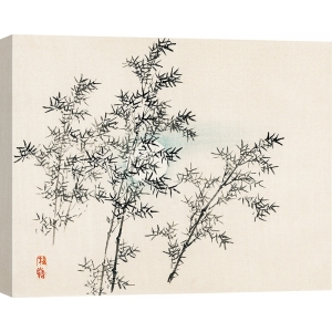 Cuadro japonés en lienzo, poster Bairei Kono, Bambú
