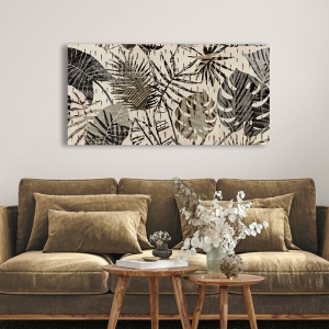 Cuadro de hojas moderno, lienzo y poster, Grant, Palmas grises
