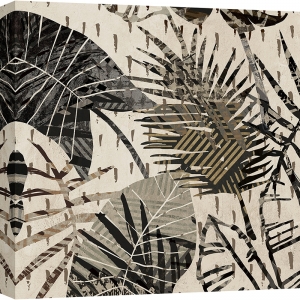 Cuadro de hojas moderno, lienzo y poster, Grant, Palmas grises I