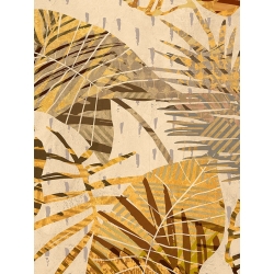 Quadro moderno con foglie di palma. Grant, Golden Palms Panel I