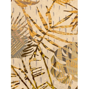 Moderne Kunstdruck, Leinwandbilder, Goldene Palmen Komposition II
