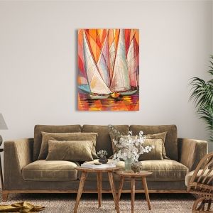 Sailboat wall art print, canvas, poster, Luigi Florio, Sails at dawn