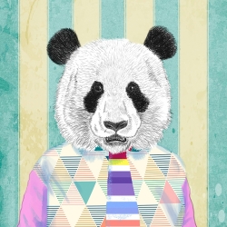 Wall art print and canvas with panda. Matt Spencer, The Dude det