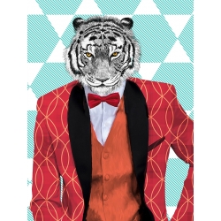 Art print, modern canvas with tiger. Matt Spencer, Wild Dandy det