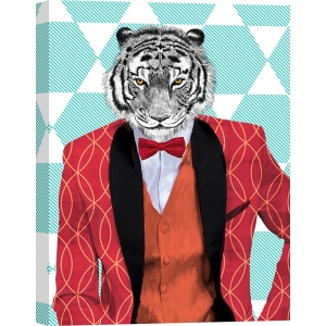 Tableau tigre de Matt Spencer, Wild Dandy, detail. Toile, affiche