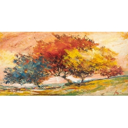 Cuadro en lienzo y lámina enmarcada, Árboles al sol, Luigi Florio