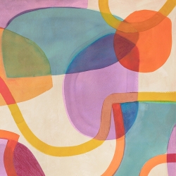 Colorful art print and canvas, Laughter II (detail) by Steve Roja