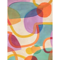 Cuadro abstracto colorido, Laughter II, Steve Roja. Lienzo y lámina