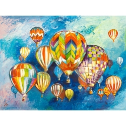 Leinwandbilder, Heißluftballons am Himmel I von Luigi Florio