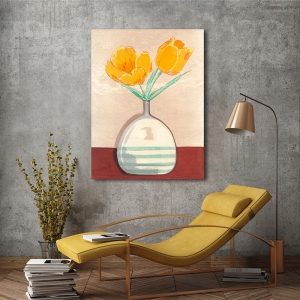 Wall art print and canvas, Vase with tulips I by Pat Dupree