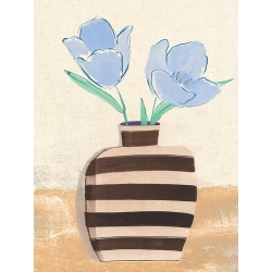 Wall art print and canvas, Vase with tulips II by Pat Dupree