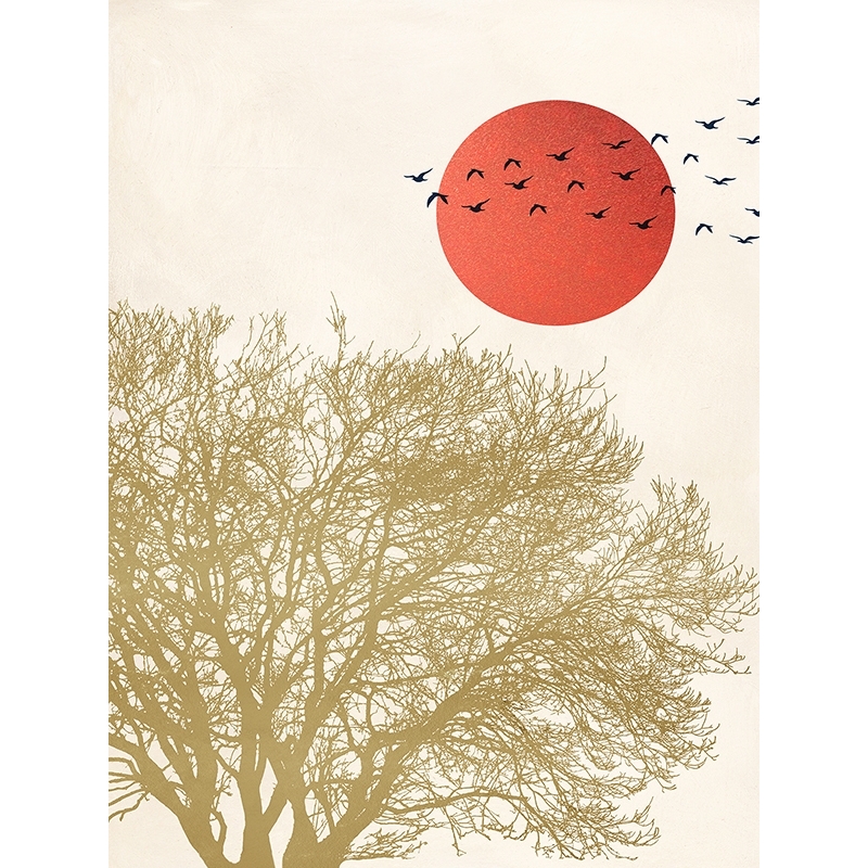 Modern art print and canvas, Migrant Birds II by Sayaka Miko