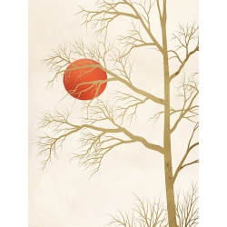 Cuadro nórdico moderno, Atardecer en rojo, Sayaka Miko