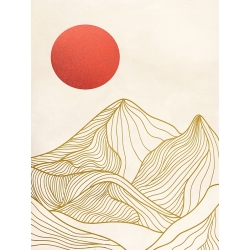 Poster nordischen Stil, Sonnenuntergang in Bergen I, Sayaka Miko
