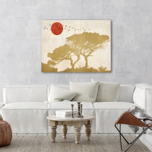 Quadro moderno dorato, Miko Sayaka, Passaggio sopra gli alberi