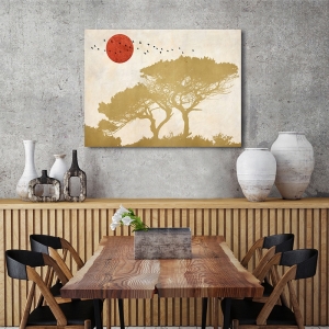 Skandinavisches Leinwandbild, Über den Bäumen von Sayaka Miko