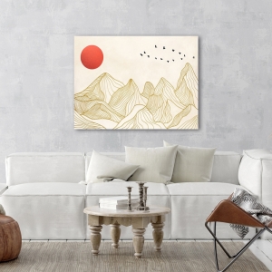 Modern art print, Sunset on the Mountains by Sayaka Miko