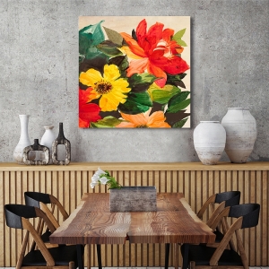 Floral print and canvas, Summer in the garden II by Anna Borgese