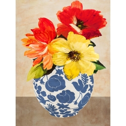 Tableau floral sur toile, affiche, Vase italien II de Anna Borgese