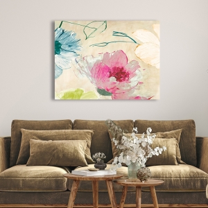 Modern flowers on canvas, Colorful Composition I by Kelly Parr