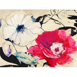 Modern flowers on canvas, Colorful Composition II by Kelly Parr