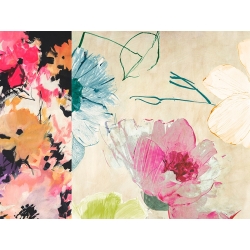 Modern flowers on canvas, Happy Floral Composition I, Kelly Parr