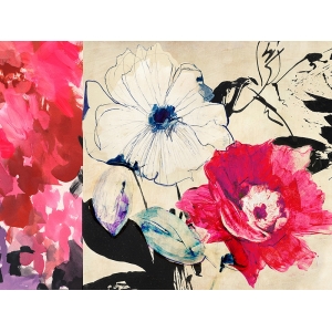 Modern flowers on canvas, Happy Floral Composition II, Kelly Parr