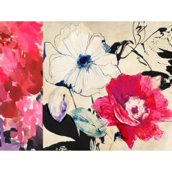 Modern flowers on canvas, Happy Floral Composition II, Kelly Parr