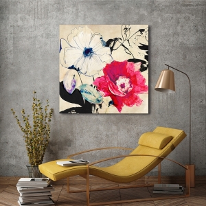 Art print, canvas, Colorful Floral Composition II det) by Kelly Parr