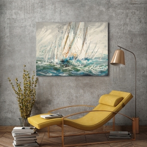 Sailboats art print and canvas, Water and wind by Luigi Florio