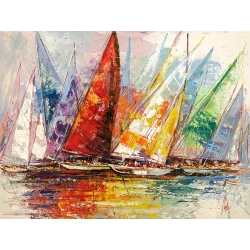 Regatta art print and canvas, A kaleidoscope of sails by Luigi Florio