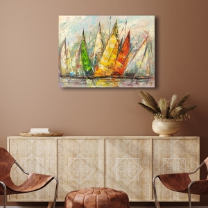 Sailboats art print and canvas, Great Regatta by Luigi Florio