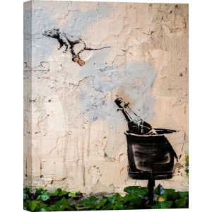 Quadro, poster Banksy, topo e champagne, Rue Saint-Gervais, Paris