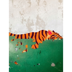 Wall art print and canvas, Plaster Tiger by Masterfunk Collective