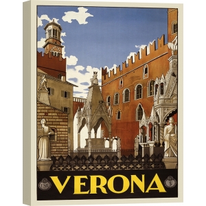 Tableau sur toile, affiche et poster vintage, Vérone, 1938