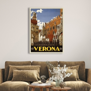 Vintage art print and canvas, Verona, 1938 by Anonymous