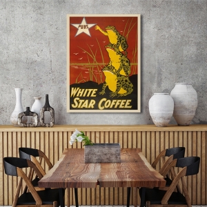 Poster vintage, lienzo y lámina enmarcada, White Star Coffee, 1899