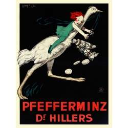 Vintage poster, Pfefferminz Dr Hillers by Jean D'Ylen 
