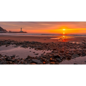 Cuadro Puesta de sol en la costa de Yorkshire, Reino Unido