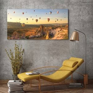 Tableau sur toile, affiche, Montgolfières en Cappadoce, Turquie