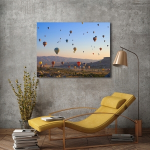 Wall art print and canvas, Baloons Flying over Cappadocia, Turkey