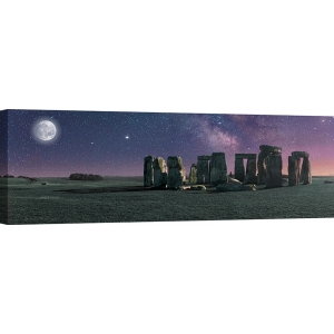 Quadro, poster stampa su tela Stonehenge sotto la luna