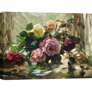 Cuadro en lienzo y lámina, Rosas sobre un mantel, Alexander Koester