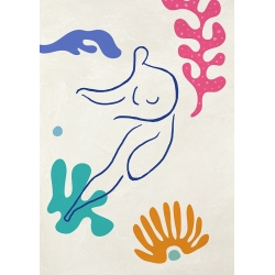 Quadro, stampa stile Matisse, Giocando tra le onde I