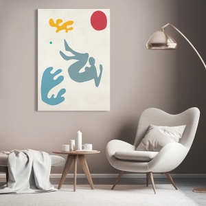 Tableau femme style Matisse, Jouer dans les vagues II